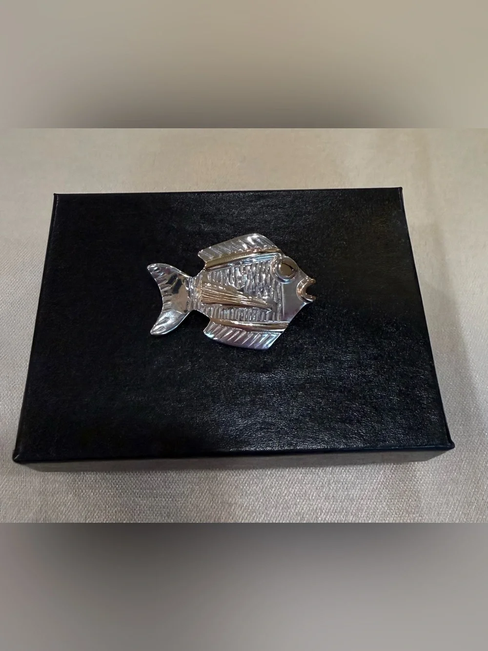 14K Gold & Sterling Silver Brooch